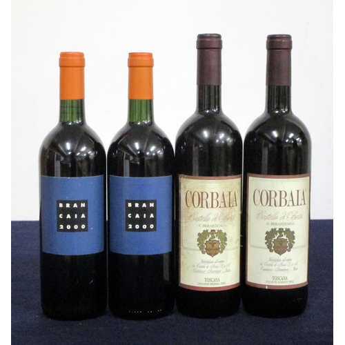 551 - v 2 bts Brancaia Il Blu Rosso di Toscana 2000 vts 2 bts Castello di Bossi Corbaia 2001 Toscana i.n, ... 