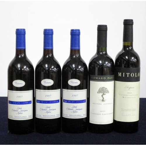 577 - v 3 bts Mount Langi & Ghiran Langi Cabernet Sauvignon, Merlot 1997 Victoria 1 i.n, 2 vts 1 bt Howard... 