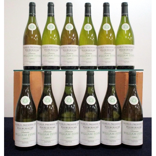 608 - 12 bts Chablis 1er Cru Fourchaume Vignoble de Vaulorent 2005 oc Dom William Fêvre 2 hf, 10 hf/i.n200... 