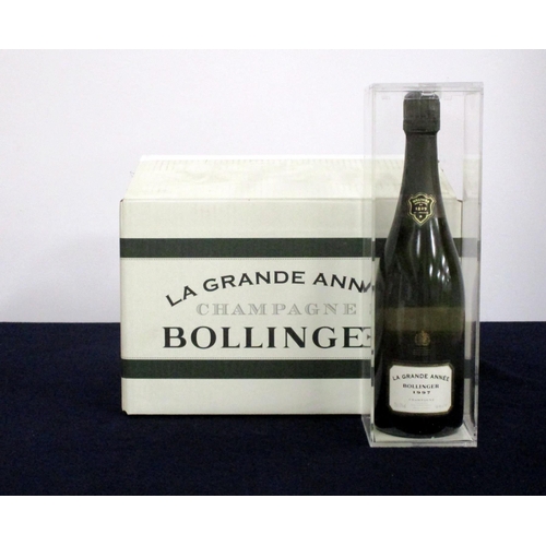 622 - 6 bts Bollinger La Grand Année 1997 oc ind transparent gift boxes