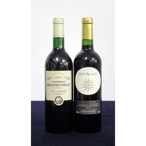 633 - 1 bt Ch. Bellevue Chollet 2004 Bordeaux vts 1 bt Ch. Beau Soleil 2012 Bordeaux Superieur Above two b... 