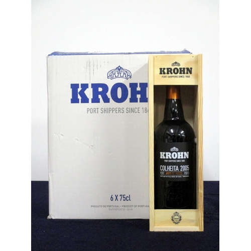 656 - v 6 bts Krohn Colheita 2005 oc individual wood presentation cases