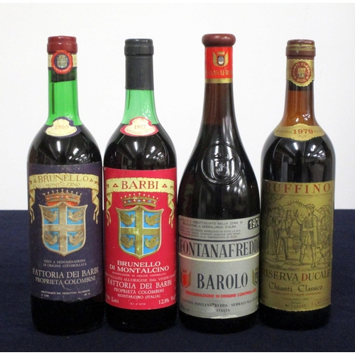 680 - 1 bt Fattoria dei Barbi 1969 Brunello di Montalcino us, sl faded label 1 bt Fattoria dei Barbi 1977 ... 