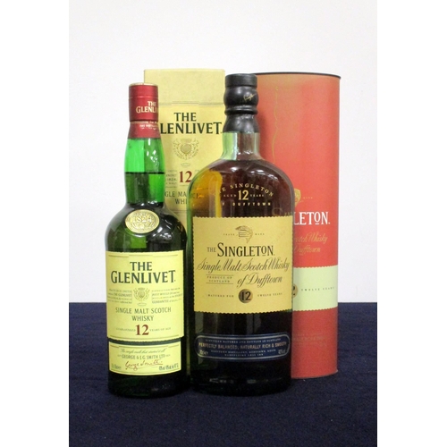 694 - 1 70-cl bt The Glenlivet 12 YO Single Malt Scotch Whisky 40% oc 1 70-cl bt The Singleton 12 YO Singl... 