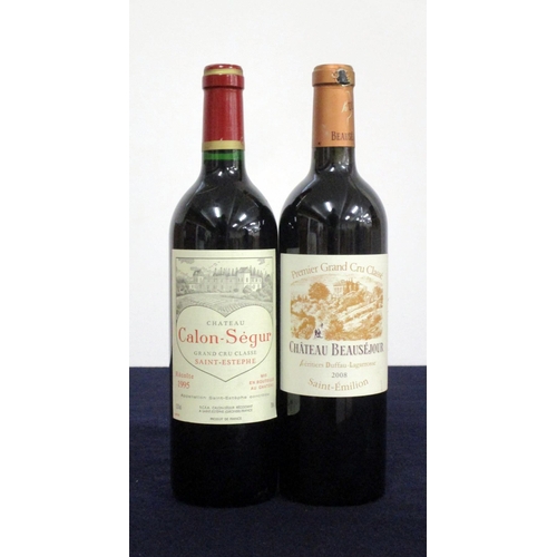 703 - 1 bt Ch. Calon-Ségur 1995 St-Estephe Grand Cru Classé i.n 1  bt Ch. Beauséjour 2008 St-Émilion 1er G... 