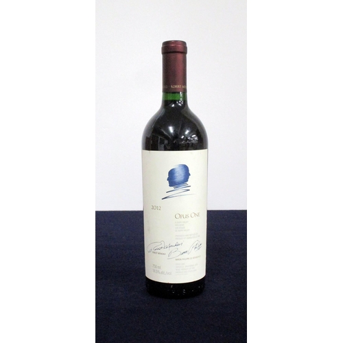 711 - 1 bt Opus One 2012 Napa Valley sl scuff to rear label