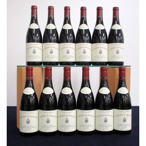 831 - 12 bts Cotes du Rhone 2016 oc Coudoulet de Beaucastel