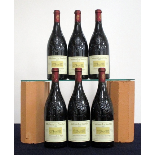 835 - 6 magnums Châteauneuf-du-Papes 2007 owc (2 x3) Ch. La Nerthe hf,