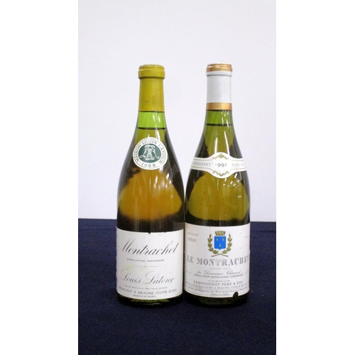 874 - 1 bt Montrachet 1986 Louis Latour ts, vsl ntl, vsl stl  1 bt Le Montrachet Grand Cru du Dom Chénard ... 