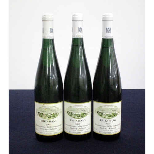 916 - 3 bts Fritz Haag Brauneberger Juffer-Sonnenuhr Riesling-Kabinett 2001 M-S-R vsl stl