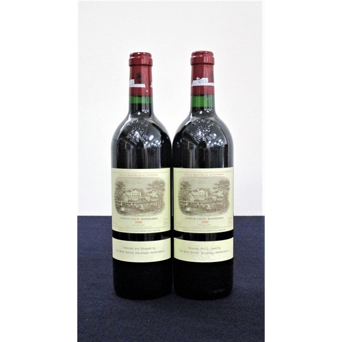 920 - 2 bts Ch. Lafite Rothschild 2000 Pauillac, 1er Cru Classé  hf/i.n, i.n, Wine Society Shipping Label-... 