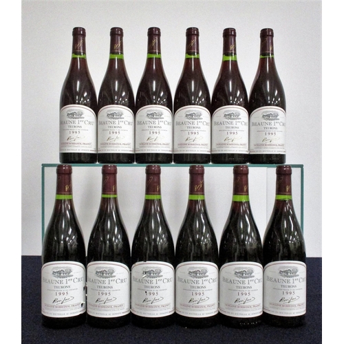 553 - 12 bts Beaune Teurons 1er Cru 1995 Dom Rossignol- Trapet 11 i.n, 1 vts, 3 sl ntl