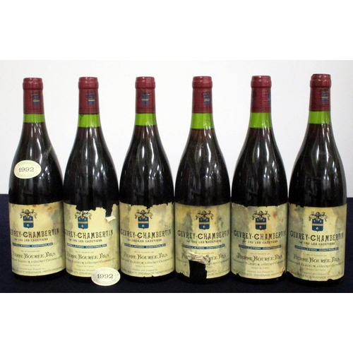 555 - 6 bts Gevrey-Chambertin 1er Cru Les Cazetiers 1992 Pierre Bourée Fils shipped by the Wine Society  1... 