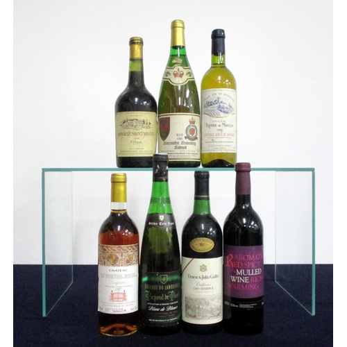 610 - 1 bt Dom Saint Martin Fitou 1984 i.n, sl bs 1 litre bt Anton Biroth Kreuznacher Kronenberg Kabinett ... 