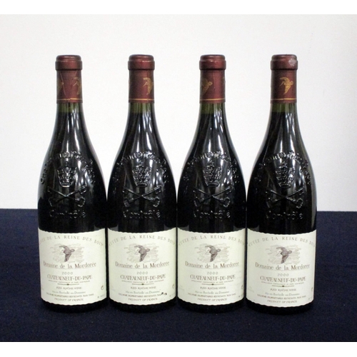 852 - 4 bts Châteauneuf du Pape, Cuvée de la Reine des Bois 2000 Dom de la Mordorée  2 i.n, 2 vts