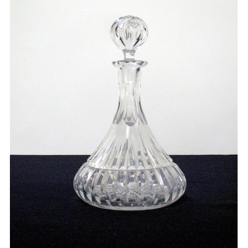 8 - A Cut Glass Ships Decanter with Stopper