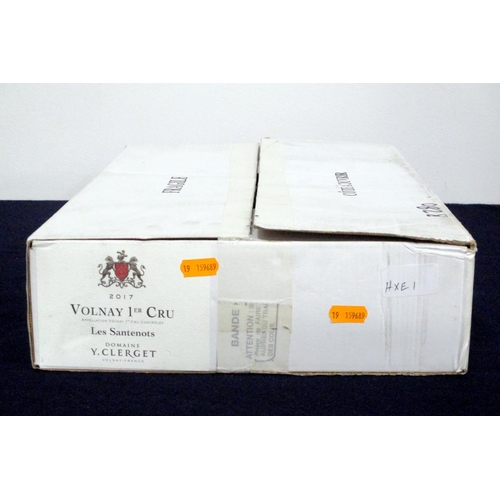 113 - 6 bts Volnay 1er Cru Les Santenots 2017 oc Dom Y . Clerget