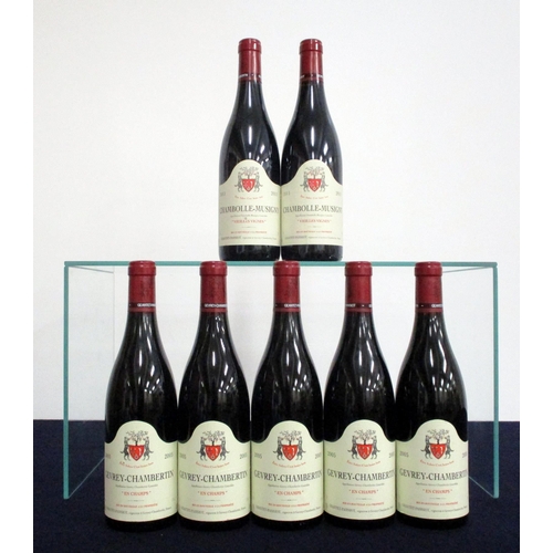 119 - 5 bts Gevrey-Chambertin 'En Champs' 2005 Geantet-Pansiot hf, 1 vsl ntl 2 bts Chambolle-Musigny V.V. ... 