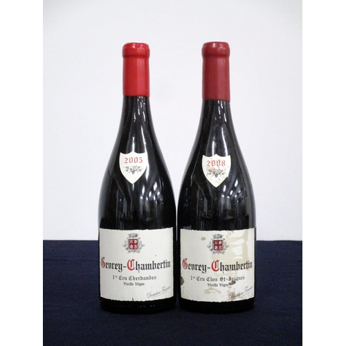 120 - 1 bt Gevrey-Chambertin 1er Cru Cherbaudes V.V. 2005 Dom Fourrier hf, vsl ntl,  sl chipped wax 1 bt G... 