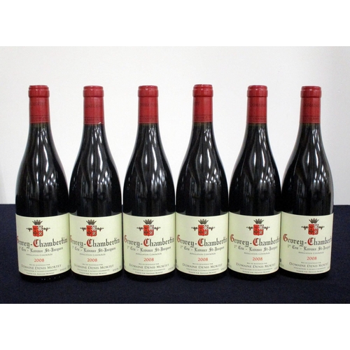 125 - 6 bts Gevrey-Chambertin 1er Cru Lavaux St-Jacques 2008 oc Dom Denis Mortet 4 hf/i.n, 2 i.n