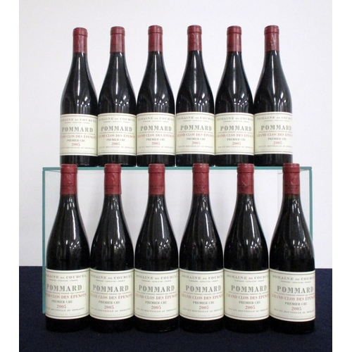 137 - 12 bts Pommard 1er Cru Grand Clos des Épenots 2005 oc Dom de Courcel 6 hf. 2 hf/i.n, 4 i.n