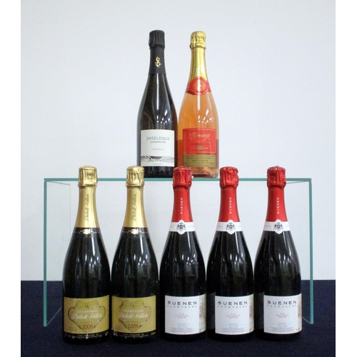 166 - 2 bts Diebolt-Vallois Blanc de Blancs 2008 ntl 3 bts Suenen C +C Blanc de Blancs Grand Cru Extra Bru... 