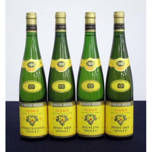 175 - 4 bts Jubilee Hugel Riesling 2000 Hugel, Wine Society slip labels