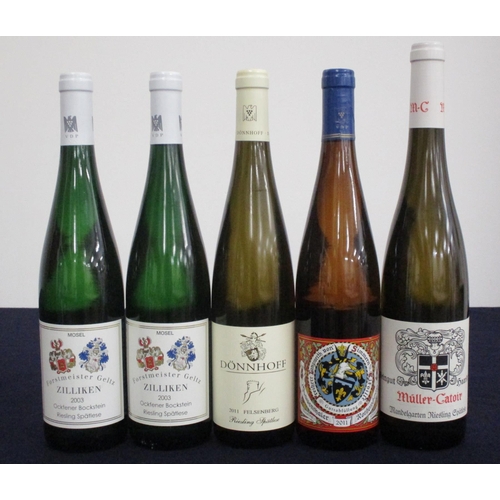 179 - 2 bts Forstmeister Geltz Zilliken Ockfener Bockstein Riesling Spätlese 2003 Mosel 1 bt Dönnhoff Fels... 