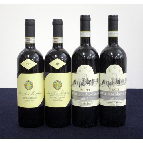 194 - 2 bts Fattoria dei Barbi Vigna del Fiore 2007 Brunello di Montalcino 2 bts Sesti Brunello di Montalc... 