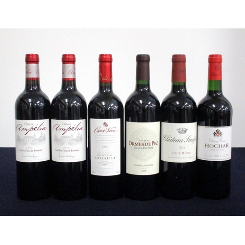 244 - 2 bts Ch. Ampélia Castillon Côtes de Bordeaux 2015 1 bt Ch. Gigault Cuvée Viva Blaye Côtes de Bordea... 