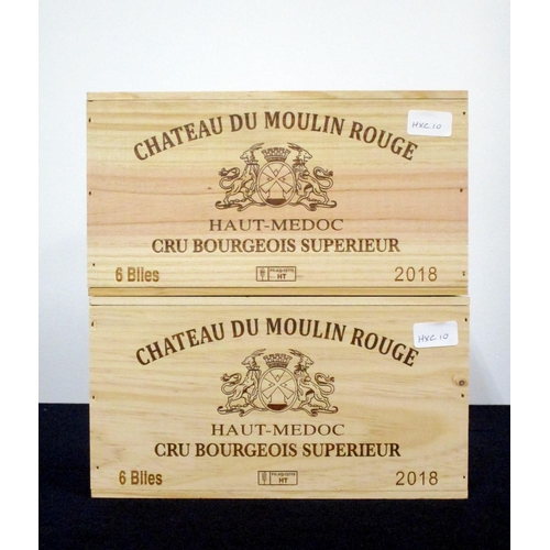 253 - v 12 bts Ch. du Moulin Rouge 2018 owc (2 x 6) Haut-Médoc Cru Bourgeois Superieur