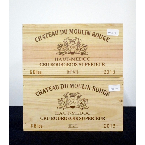 254 - v 12 bts Ch. du Moulin Rouge 2018 owc (2 x 6) Haut-Médoc Cru Bourgeois Superieur