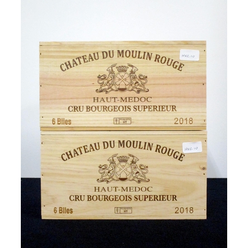 255 - v 12 bts Ch. du Moulin Rouge 2018 owc (2 x 6) Haut-Médoc Cru Bourgeois Superieur