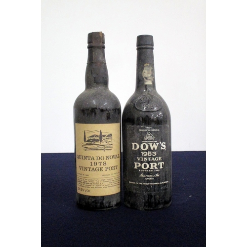 281 - 1 bt Quinta do Noval 1978 Vintage Port ms, bs 1 bt Dows 1983 Vintage Port i.n, bs Above two bottles