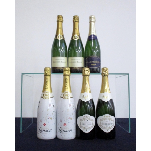 287 - 2 bts Lanson White Label Sec NV sl cdl 2 bts Adrien Chopin Brut Champagne NV vsl ntl 2 bts Alloucher... 