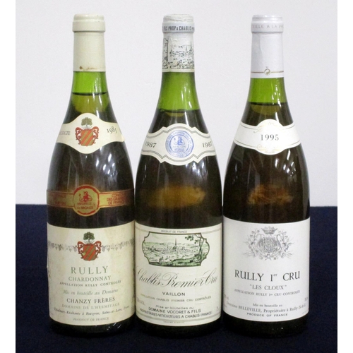 310 - 1 bt Rully Chardonnay 1985 Chanzy Frères Dom de L'Hermitage ts, sl stl 1 bt Chablis 1er Cru Vaillon ... 