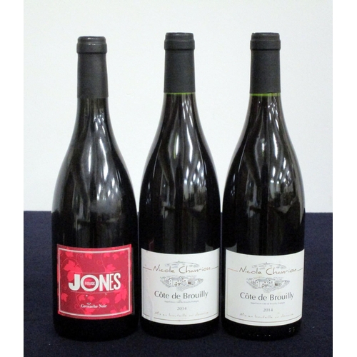 361 - 1 bt Jones Rouge Grenache Noir Côtes Catalanes 2013 sl ntl 2 bts Nicole Chanrion Côte de Brouilly 20... 