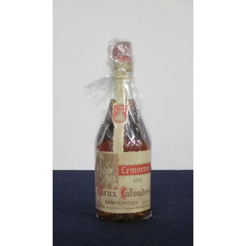 371 - 1 70-cl bt Lemorton Vieux Calvados du Domfrontais Grande Reserve 1955 40% vsl chipped wax