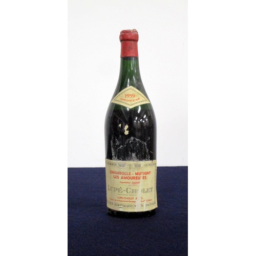 400 - 1 bt Chambolle-Musigny, Les Amoureuses 1959 Lupé-Cholet bls, bs, scuffed/sl cdl, foil crusted/ sl da... 