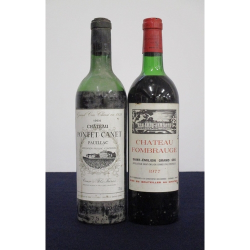 407 - 1 bt Ch. Pontet Canet 1964 Pauillac, 5me Cru Classé, ls, bs, missing capsule 1 bt Ch. Fombrauge 1977... 