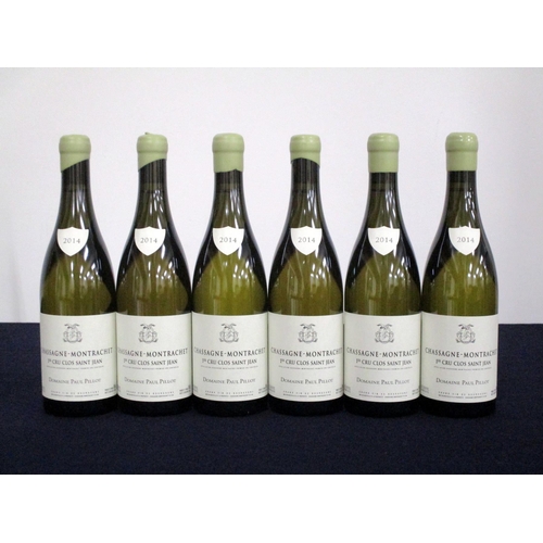 437 - 6 bts Chassagne-Montrachet 1er Cru Clos Saint Jean 2014 oc Dom Paul Pillot