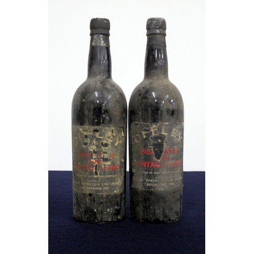 455 - 2 bts Offley Boa Vista 1962 Vintage Port, base of neck, ts, bs, sl torn labels