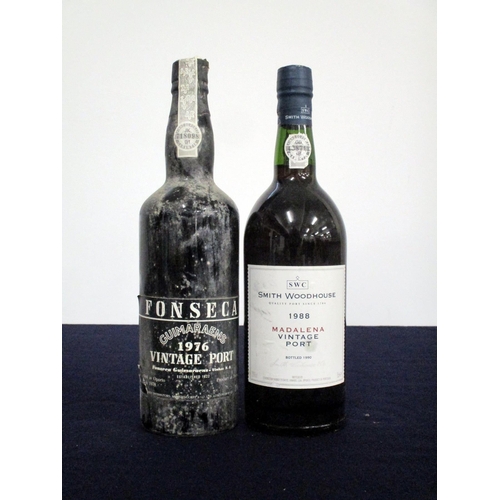 459 - 1 bt Fonseca Guimaraens 1976 Vintage Port, bs 1 bt Smith Woodhouse Madalena 1988 Vintage Port, Above... 