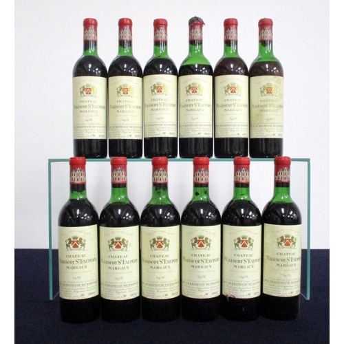 479 - 12 bts Ch. Malescot St Exupéry 1970 owc- replacement lid Margaux, 3me Cru Classé, 1 ts, 1 us/ts, 6 u... 