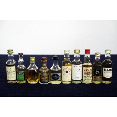 503 - 10 Assorted Miniatures incl:- Macallan 10 YO, Dimple & Chartreuse