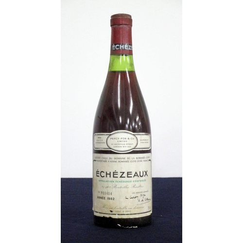 514 - 1 bt Echezeaux 1982 Dom de la Romanée Conti  bottle N° 011414, ts, Percy Fox & Co Shipping Label, bs... 