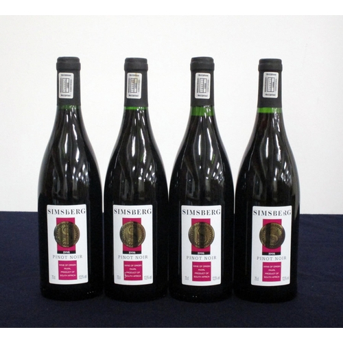 52 - 4 bts Simsberg Pinot Noir 1998 Paarl 3 i.n, 1 vts