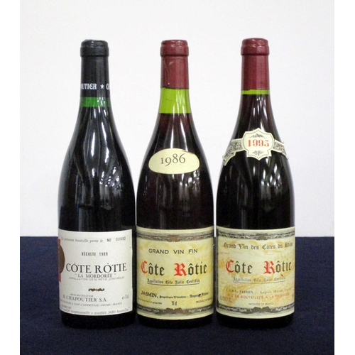 538 - 1 bt Côte Rôtie La Morderée 1989 Chapoutier, i.n, vsl ntl 1 bt Côte Rôtie Grand Vin Fin 1986 Jasmin ... 