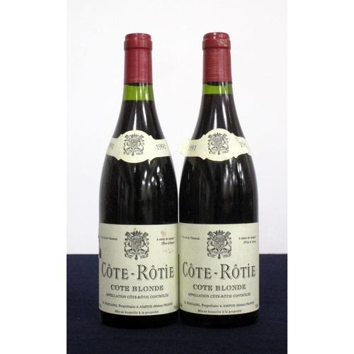 539 - 2 bts Côte-Rôtie, Cote Blonde 1991 i.n R. Rostaing, Ampuis, i.n, cdl