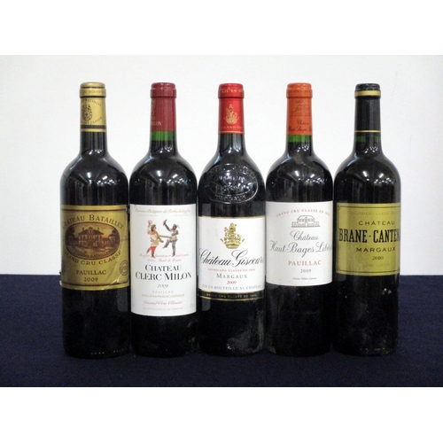 54 - 1 bt Ch. Batailley 2009 Pauillac, 5me Cru Classé i.n, sl torn label 1 bt Ch. Clerc Milon 2009 Pauill... 